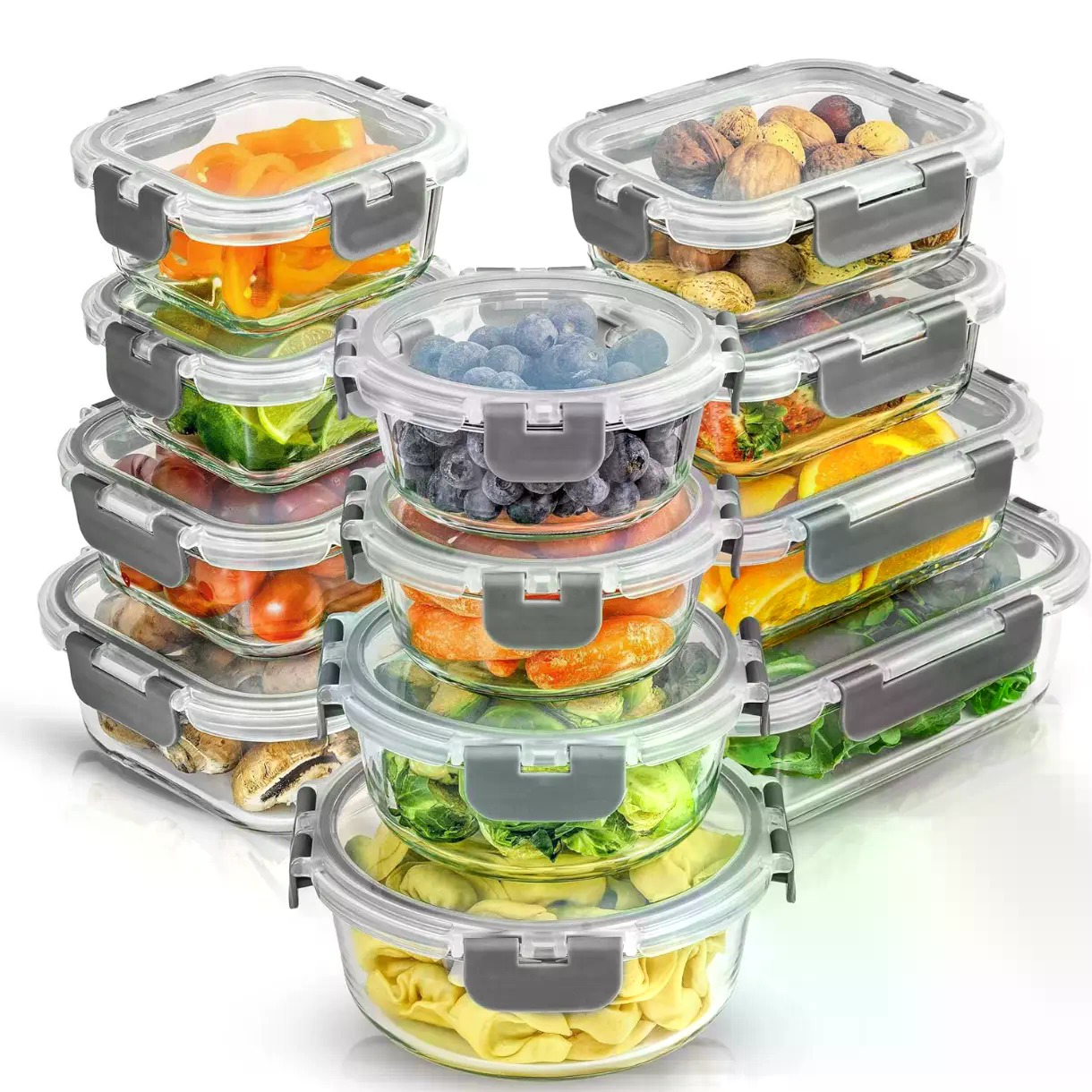 Food Storage Containers Tupperware - 24 contenants de stockage en verre