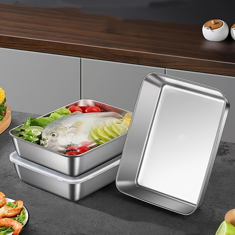 Food Storage Stainless Steel Containers - Lot de 3/6 boîtes de conservation
