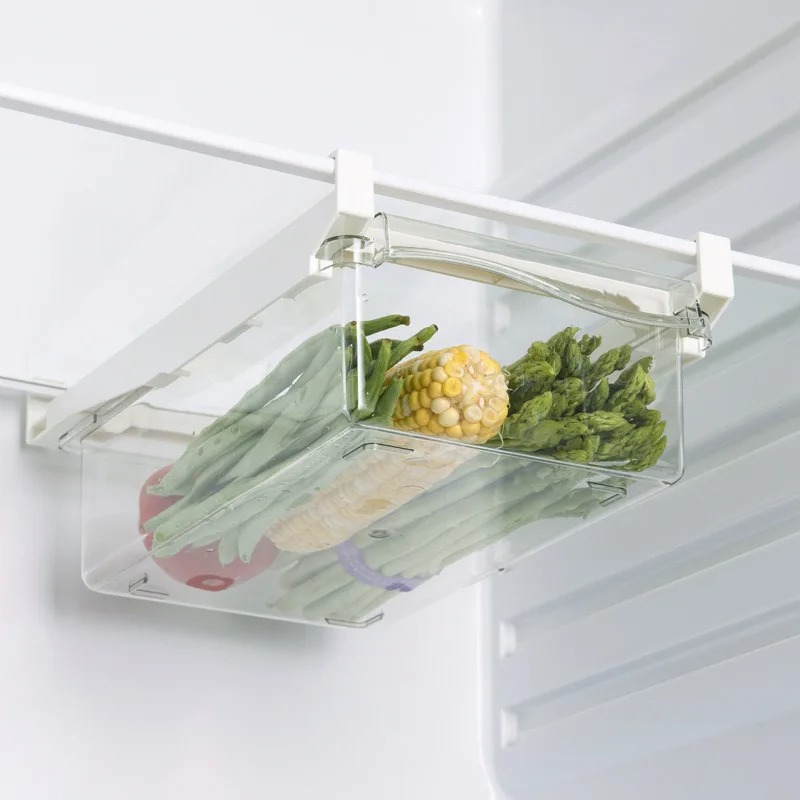 Food Storage Containers Plastic Box - Organisateur de fruits transparent, type tiroir,