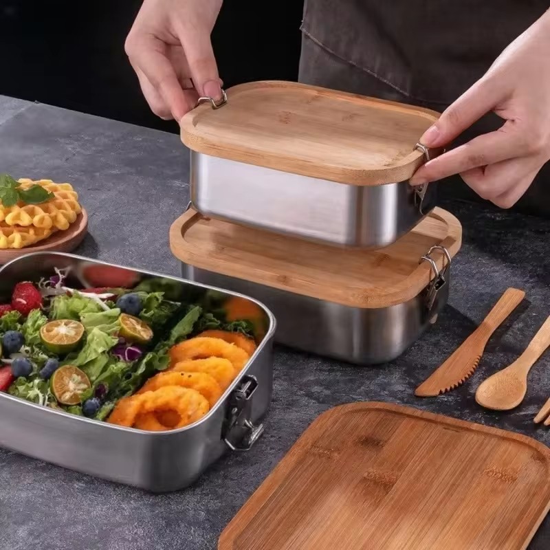 Boîte à lunch durable en acier - Food Storage Stainless Steel Containers avis et prix