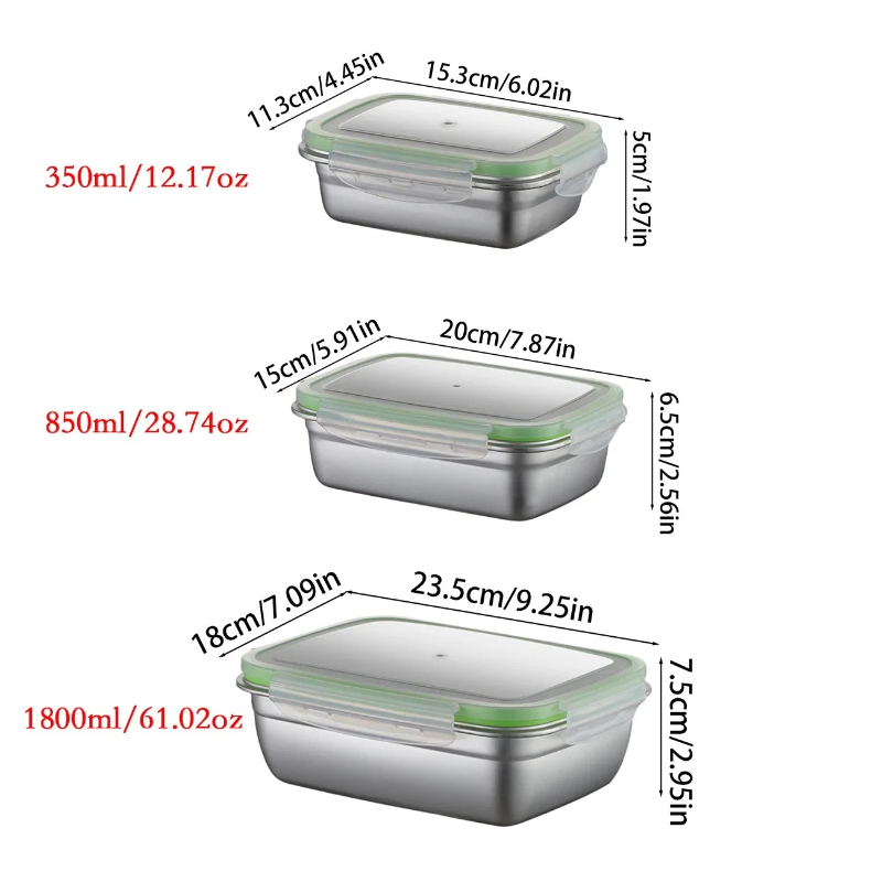 Boîte à déjeuner en acier inox - Food Storage Stainless Steel Containers avis et prix